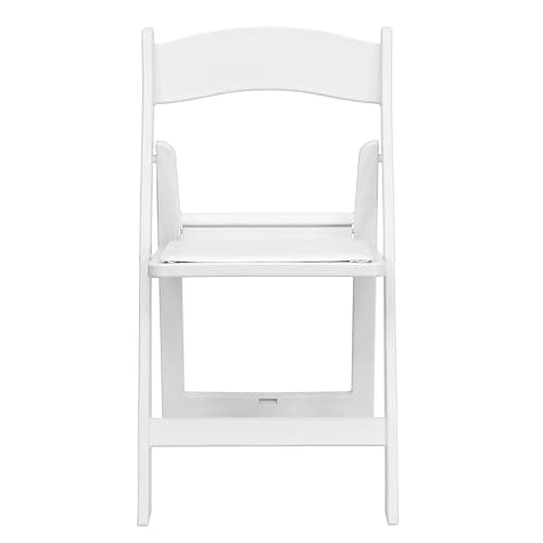 Flash Furniture Hercules Series Folding Chair - White Resin - Set of 4 800LB Weight Capacity Comfortable Event Chair - Light Weight Folding Chair 15