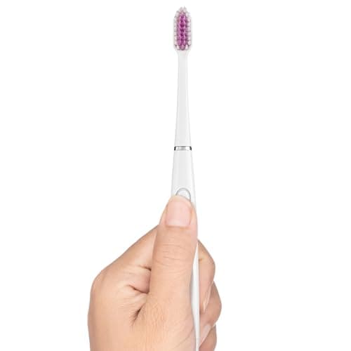 GUM Sonic Powered Toothbrush, Tapered Bristles Clean Below The Gumline, Bundle, White, 1 Handle(1 Count) + 2 Refills 2 Count(Pack of 1) 7