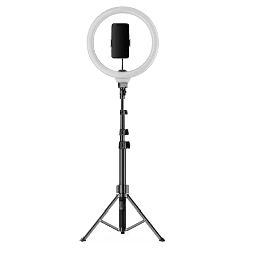 Fugetek 12" Selfie Ring Light with 68" Aluminum Tripod Stand, Bluetooth Remote, Extendable, for Video, Photos, Make Up, 3 Color Mode Controller, USB Powered, Apple & Android Compatible 9