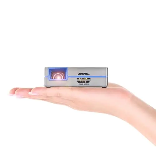 Short Throw Mini Projector AAXA SLC450 Native 1080P Portable 4K Support 5G WIFI Bluetooth 5.0 RGB LEDs Android Onboard for Art Tracing, Sketcher Projector, Cake Decoration Projector