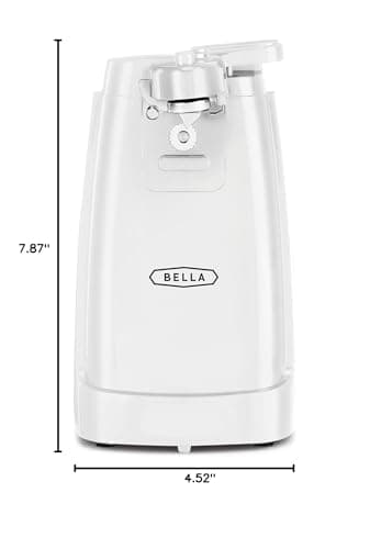 bella Electric Can Opener and Knife Sharpener, Removable Cutting Lever, Cord Storage, Stainless Steel Blade, White 8
