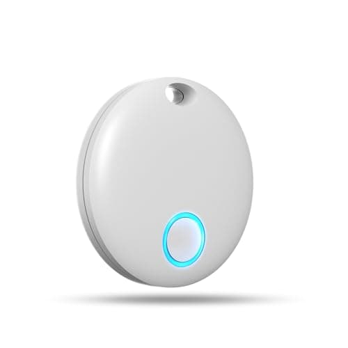 Bluetooth Key Finder Luggage Tracker Anti-Lost Tag Item Locator for Keys, Wallet, Luggage, Works with Apple Find My (iOS only), Waterproof, Replaceable Battery,Without Monthly fees,1 Pack White