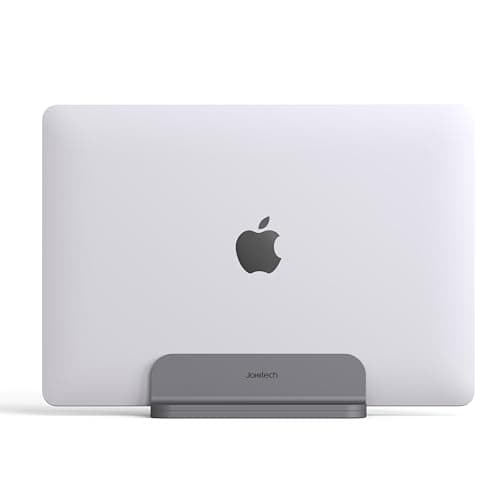 JOKItech Aluminum Laptop Vertical Stand Organizer, Sturdy Laptop Computer Holder Desktop Stand Compatible with new Retina Apple MacBook Pro/Air/Neo, Mac mini & iPad Pro - Spacegrey 6