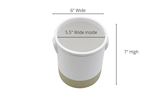 Chloe and Cotton Oversized Farmhouse Kitchen Utensil Holder | White Ceramic Crock for Cooking Utensils Storage 9
