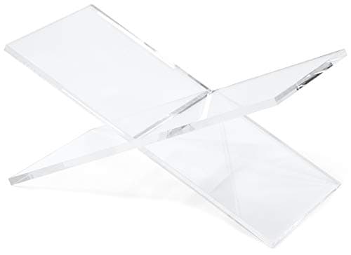 Red Co. Transparent Clear Acrylic Book Holder 2 Piece Reading Stand for Open and Closed Books, Magazines, Textbooks 6" x 11" x 6"