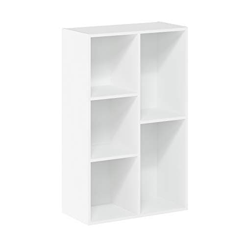 Furinno LUDER Book Shelf, 5-Cube Bookshelf, Reversible Bookcase, 9.4 x 19.5 x 31.5, for Living Room, Bedroom, Home Office, White 7
