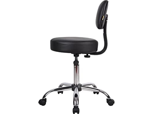 Boss Office Products B245-BK Be Well Medical Spa Stool with Back, Black 5