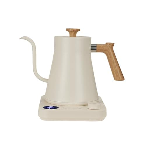 Electric Kettles, Gooseneck Electric Kettle, ±1℉ Temperature Control, Stainless Steel Inner, Quick Heating, for Pour Over Coffee, Brew Tea, Boil Hot Water, 0.9L (White)