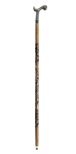 Shaan Nautical “Elegant Wooden Walking Stick with Handcrafted Floral Brass Handle – Stylish Men’s & Women’s Cane for Walking Support, Gifts & Everyday Use” 6