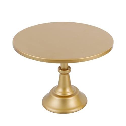 Odowalker 10 Inch Gold Cake Stand Dessert Display Table with Base Metal Dessert Stand, Cupcake Display Plate for Birthday, Wedding, Party Decorations