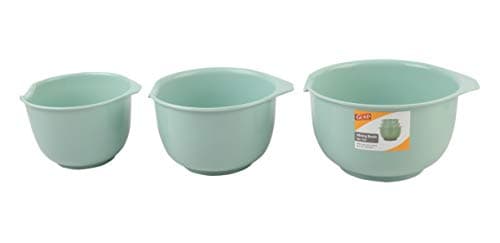 Glad Mixing Bowls with Pour Spout, Set of 3 | Nesting Design Saves Space | Non-Slip, BPA Free, Dishwasher Safe Plastic | Kitchen Cooking and Baking Supplies, Sage Green 5