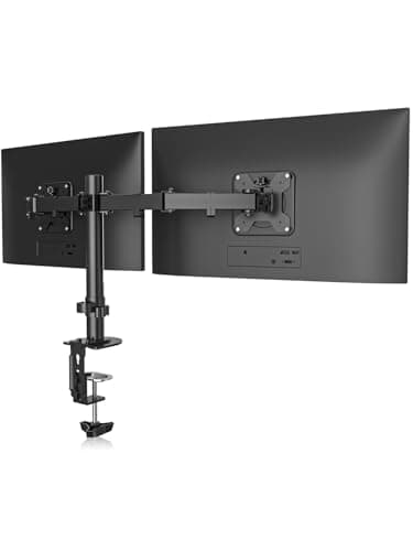 Suptek Dual Monitor Desk Mount, Adjustable Dual Monitor Arm for 2 Computer Screens up to 27 inch, Dual Gas Spring Monitor Arm, Holds up to 22 lbs Each, VESA 75x75/100x100 mm, Black (MD9442)