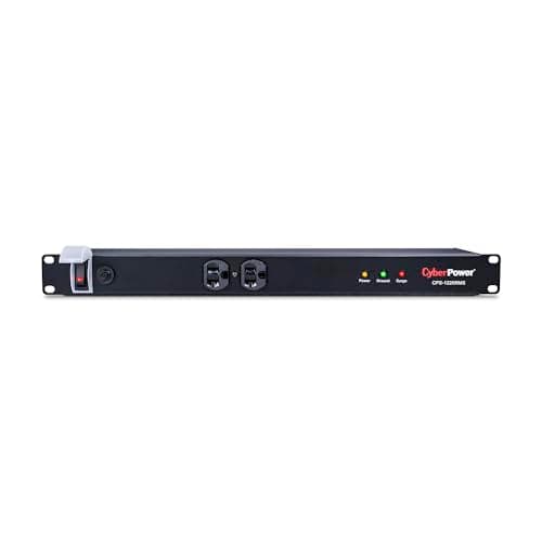 CyberPower CPS1220RMS Surge Protector, 120V/20A, 12 Outlets, 15ft Power Cord, 1U Rackmount