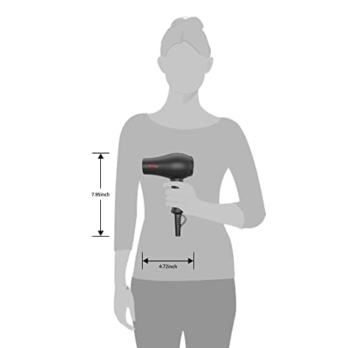 Professional Mini Travel Hair Dryer for RV 1000 Watts Ceramic Ionic Blow Dryer for Kids Plus Concentrator, Black 7