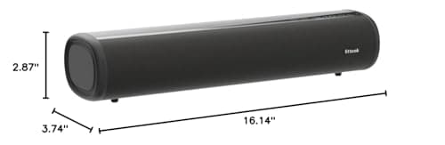 LITTOAK HDMI Sound Bar for Smart TV, Small TV Sound Bar Speakers, Optical/HDMI/Aux/Coax/USB/Bluetooth Connection for TV, PC, Projectors, Includes Remote Control, 16 inch 8