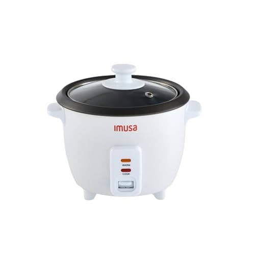 IMUSA USA GAU-00011 Electric Nonstick Rice Cooker 3-Cup (Uncooked) 6-Cup (Cooked), White