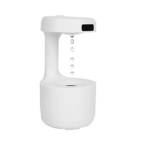 Anti Gravity Cool Mist Humidifiers, Hovering Water Droplet Backflow Creative Humidifier, Desktop Humidifier Office With Anti Gravity Humidifier with Silent Clock 28.16oz 800ML Water Tank