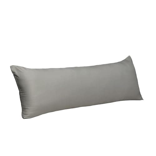 evoLive 100% Rayon Derived from Bamboo Cooling Breathable Body Pillow Cover/Pillowcases 21x54 inches with Hidden Zipper Closure (Grey, 21“X54“ Body Pillow Cover)