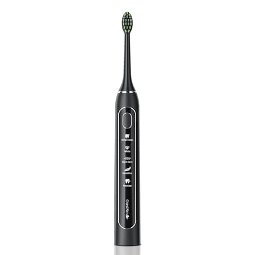 Sonic Electric Toothbrush for Adults: 42000 VPM Deep Cleaning for Travel & Sensitive Teeth – Rechargeable Toothbrush with 6 Brush Heads, 5 Modes & 100 Days Battery, IPX7 Waterproof for Home Family