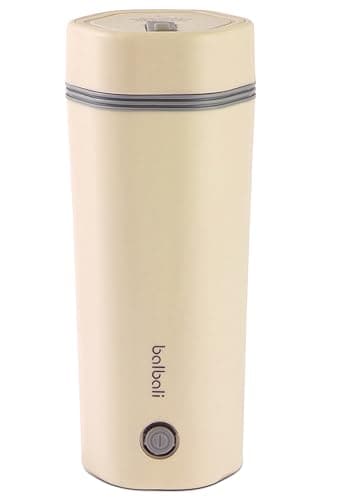 balbali Travel Kettle - 12oz Portable Electric Kettle for Boiling Water - Self Heating Cup/Thermos - Single Size Personal Tea Maker -Hot Water Boiler/Heater/Warmer - Yellow