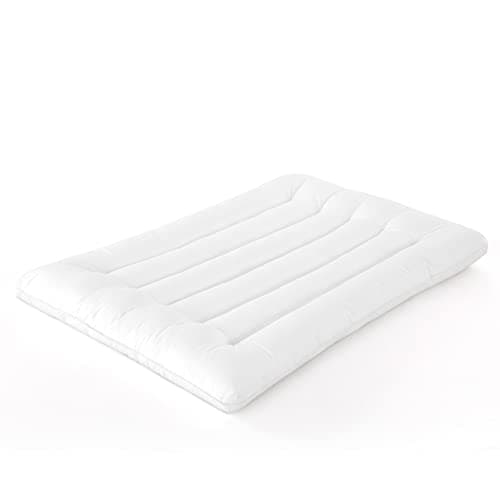 HOMBYS Ultra Thin Flat Pillow for Sleeping, Thin Pillow for Back Sleeper, Supportive Stomach Sleeping Pillow, Slim Bed Pillow, Machine Washable-Standard Size 18x26, White