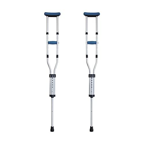 MaxWorks 50601 Aluminum Folding Height Adjustable Underarm Crutch, Blue, Pack of 2