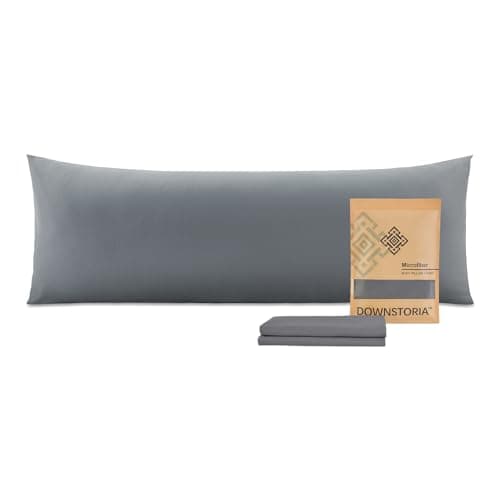 DOWNSTORIA Body Pillow Pillowcase, Ultra Soft Microfiber Long Pillow Cover, Envelope Closure Large Pillow Cases 20x54 inch (Dark Gray)