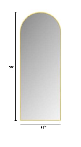 Antok Full Length Floor Mirror Arched Standing Mirror with Aluminum Frame - Freestanding Wall Mount Leaning Body Mirror for Bedroom Living Room Entryway, 58" L x 21" W, Gold 10