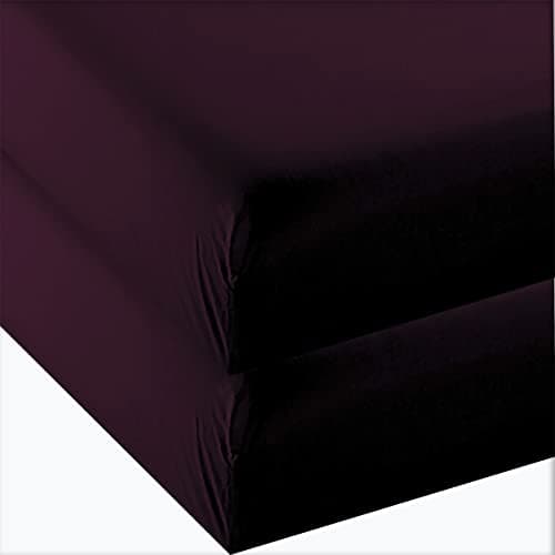 4U'LIFE 2-Pack Fitted Sheets,Prime 1800 Series, Ultra Soft & Comfortable, Double Brushed Microfiber, (Eggplant Purple, 2-Pack Twin)