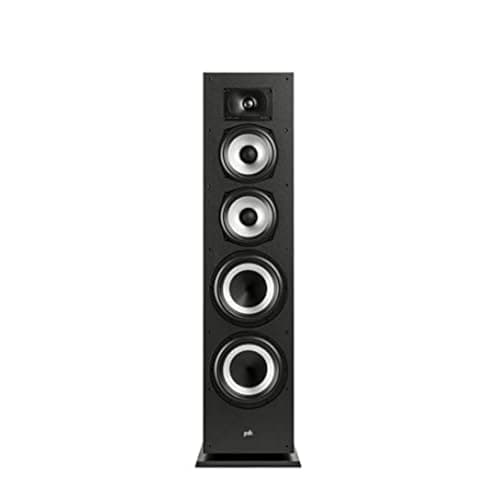 Polk Monitor XT70 Large Tower Speaker, Home Stereo Speakers, Hi-Res Audio, Dolby Atmos & DTS:X Compatible, 1" Tweeter, (2) 6.5" Balanced Woofers, (2) 8" Passive Radiators (Single, Midnight Black) 9