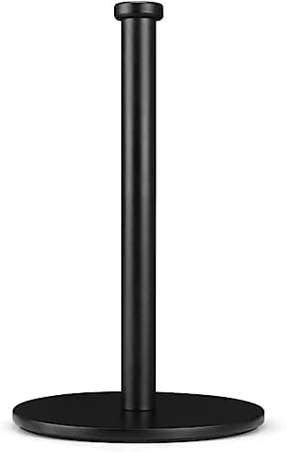 KEWANNO Paper Towel Holder, Black Kitchen Towels Holder, Countertop Paper Towel Holders for Kitchen Roll Holder, Steady Paper Holder Countertop with Solid Weighted Base