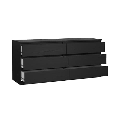 6 Drawer Double Dresser, Black Woodgrain 7