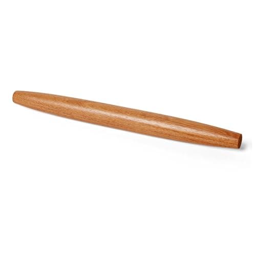 Amazon Basics Wooden French Rolling Pin, 17 in., Acacia Wood, Nonstick