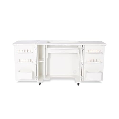 Kangaroo Bandicoot Sewing Cabinet with Lift – Quilting & Sewing Machine Table with Expandable Work Surface & Storage, Ash White 8