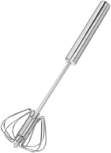 Import Unk 1 Stainless Steel Whizzy Whisk, Semi Automatic Whisk Egg Whisks Mixer for Stirring, Blending, Whisking, & Beating Blender, Hand Push Mixer (10 inches)