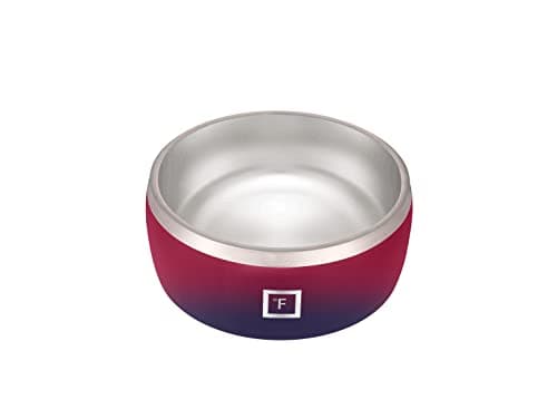 IRON °FLASK Dog Bowl - 32 Oz Stainless Steel, Non-Slip Rubber Bottom, Durable, Pet Food and Water, Cats Feed, Dark Rainbow 5