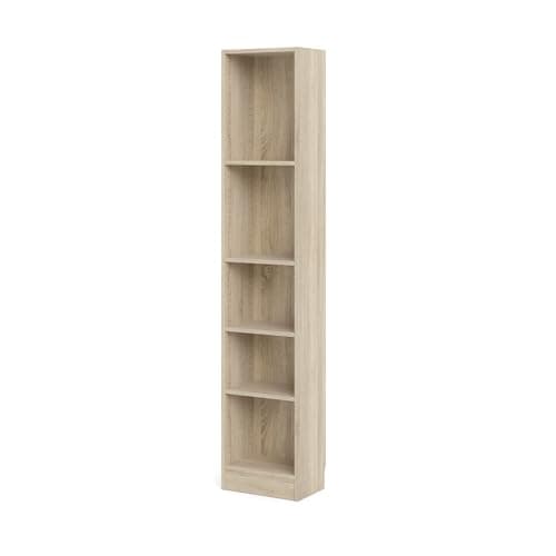 Tvilum Element Narrow 5 Shelf Bookcase, Tall, Oak 5