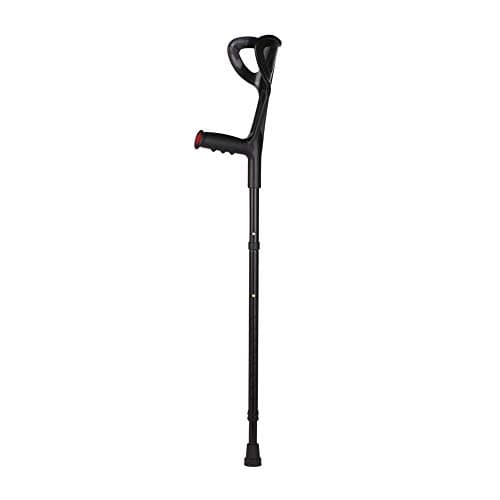 VISIONU Lightweight Foldable Forearm Crutch, Aluminum Walking Stick,Height Adjustable, Ergonomic Handle with Comfortable Grip 2ZG-02BM (Black)