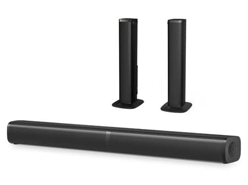 Wohome 2.2 Sound Bar for TV with Built-in Subwoofers, 32 Inches Detachable Soundbar Speaker, Bluetooth 5.3/Optical/AUX/USB Connection (Black)
