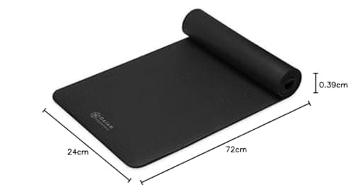 Gaiam Essentials Thick Yoga Mat Fitness & Exercise Mat with Easy-Cinch Carrier Strap, Black, 72"L X 24"W X 2/5 Inch Thick 11