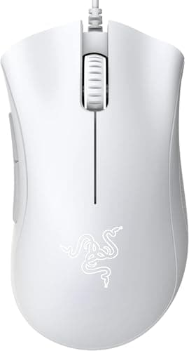 Razer DeathAdder Essential (2021) - Wired Gaming Mouse (Optical Sensor, 6400 DPI, 5 Programmable Buttons, Ergonomic Form Factor) White