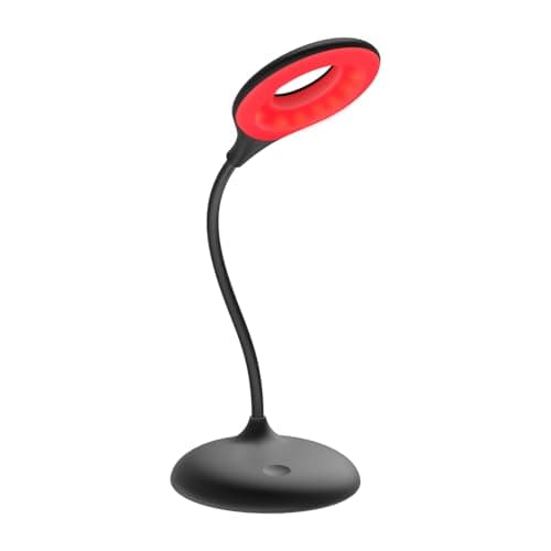 AheadTeca Red Light - No Blue Light Lamp - Modern LED Rechargeable Table Lamp - Rechargable Desk Lamp - Table Lamp for Whole House - Bedside Touch Lamp - No Flicker LED (630nm Red), Black