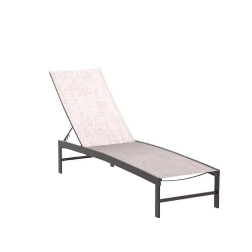Crestlive Products Lounge Chair Outdoor Set of 2, Metal Pool Chaise Lounge Chairs, Adjustable Five-Position Tanning Recliner, All Weather for Patio, Beach, Yard, Pool (Beige) 4