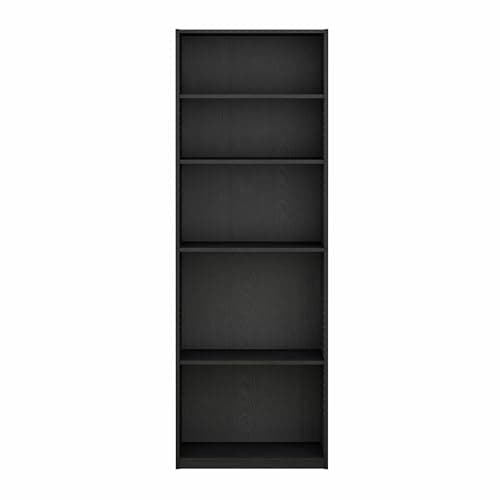 Furinno Jaya Book Shelf, 5-Tier Bookshelf, Bookcase with Adjustable Shelves, 9.5 x 24.5 x 71.2, for Organization and Storage, for Living Room, Bedroom, Home Office, Blackwood 9