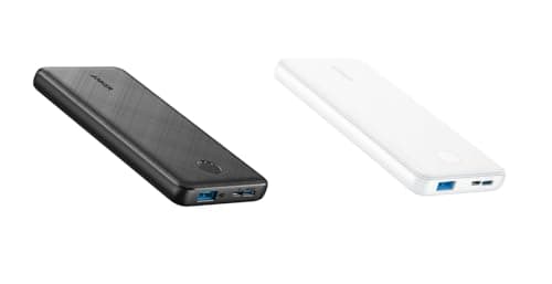 Anker Power Bank(PowerCore 10K),Compact Travel-Ready 10,000mAh Battery Pack with PowerIQ Charging Technology,5V/3A High-Speed Charging for iPhone,iPad,and More (USB-C Input and Output（Black+White)