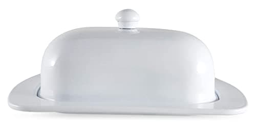 Metal Storage Canisters and Containers for Home and Kitchen Organization, Function, and Decor (White Butter Dish) 7