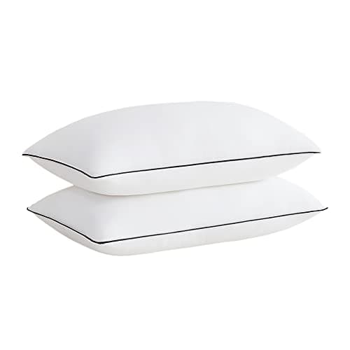 Acanva Cooling Bed Pillows for Sleeping 2 Pack, Premium 3D Microfiber Polyester Filling, Cooling Surface, Machine Washable, Standard (Pack of 2), Black 2 Count