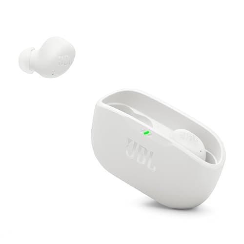 JBL Vibe Buds 2 - True Wireless Noise Cancelling Earbuds with JBL Pure Bass Sound & Smart Ambient technology, 4mics for crisp, clear calls, up to 40Hrs of Playback, IP54 Dust & Water resistant (White)
