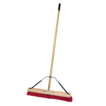 24" Soft Sweep Indoor Push Broom with 60" Handle. Ideal for Epoxy & Polished Floors. Durable American Made Steel Brackets-Stainless Steel Hardware. No Plastic. 100% USA Made 7