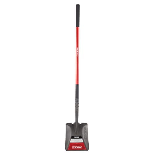 Radius Premium Heavy Duty Steel Square Point Shovel – 58” Long Handle Flat Transfer Shovel, Powder Coated Steel Shaft, Metal Shovel for Landscaping & Yard Work